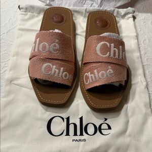 Chloé Paris Light Rosewood Slides. NIOB. Size 39. Luxury